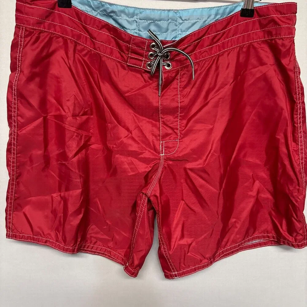 Birdwell Beach Britches Men Board Swim Trunks Shorts Size 40 Red C133 -24